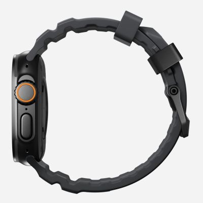 2. Nomad Rocky Point Armband, schwarzes Leder, Titan