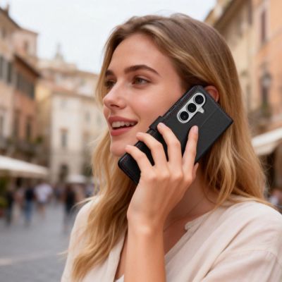 7. Tech-Protect Brieftaschenhülle für Samsung Galaxy S26 – Schwarz und Rot