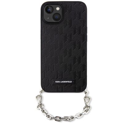 2. Karl Lagerfeld KLHCP14SSACKLHPK iPhone 14 6,1" schwarz/schwarzes Hardcase mit Saffiano-Monogrammkette