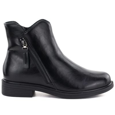 2. Damen-Lederstiefeletten, gefüttert, schwarz Potocki JE19485ac