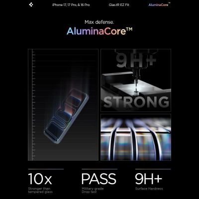 4. Spigen Glas.tR EZ Fit Tempered Glass für iPhone 16 Pro / 17 / 17 Pro - 2 Stk.