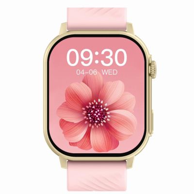 5. Smartwatch Gravity GT15-7 mit pinkfarbenem Silikonarmband und goldenem Armband