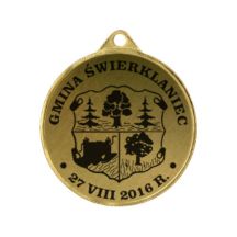 Metallmedaille mit Gravur auf Laminat
