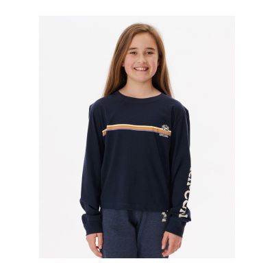 RIP CURL Melting Wave Langarmshirt - Mädchen Marineblau