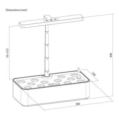 11. GREENBLUE SMARTES INDOOR-ANBAUSYSTEM, SMARTES PFLANZENTOPF, FASSUNGSVERMÖGEN 4 L, FÜR 12 PFLANZEN, VOLLSPEKTRUM-LEDS