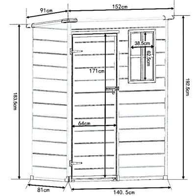 14. Gartengerätehaus aus PVC, 152 x 91 x 192,5 cm