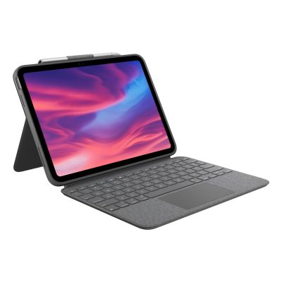 7. Logitech 920-011382 QWERTY-Mobiltastatur mit amerikanischem/internationalem Smart Connector, Grau