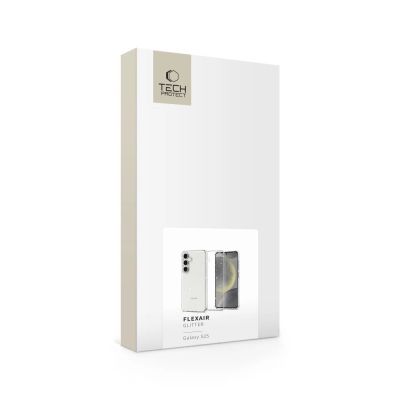 6. Tech-Protect FlexAir-Hülle für Samsung Galaxy S25 – transparent und glitzernd