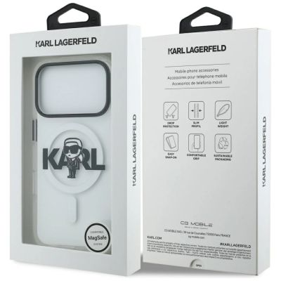 8. Karl Lagerfeld IML Karl Sketch Logo MagSafe Case für iPhone 17 Pro - Transparent