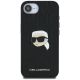 3. Karl Lagerfeld iPhone 16e Hülle mit Monogramm-Karl-Kopf-Anstecker - Schwarz