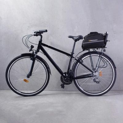 11. Wozinsky große Fahrradgepäckträgertasche 35l + Regenschutz schwarz (WBB19BK)