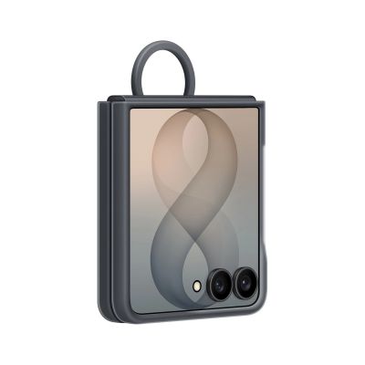 5. EF-EF776CBE Samsung Silikon-Magnethülle mit Ring für Galaxy Z Flip 8 Schwarz