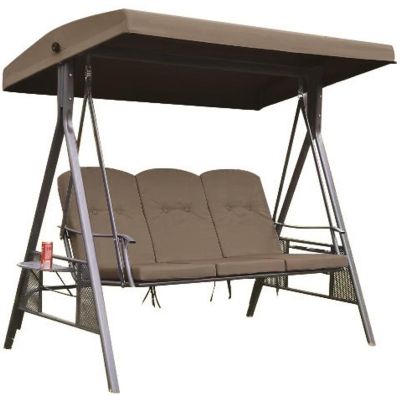 GARTEN- UND BALKONSCHAUKEL, 3-SITZER, BRAUN