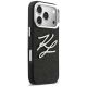 4. Karl Lagerfeld IML Glitter KL Diamond Logo Hülle für iPhone 17 Pro - Schwarz