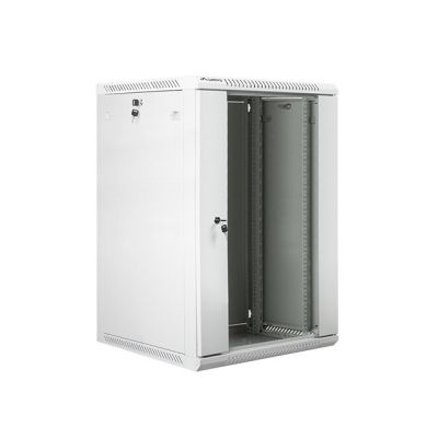 3. Lanberg WF01-6618-10S Einbauschrank (18 HE; 900 mm / 600 mm / 600 mm; Wandmontage; Glas; 19 Zoll; grau)