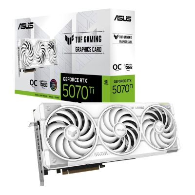 10. ASUS TUF Gaming TUF-RTX5070TI-O16G-WHITE-GAMING NVIDIA GeForce RTX 5070 Ti 16 GB GDDR7