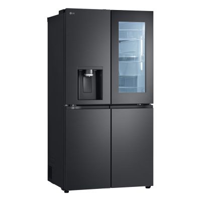 11. LG GMG960EVJE Side-by-Side-Kühlschrank mit mehreren Türen, 179 cm, Essence Black Steel, Mattschwarz, Total NoFrost, Wasserzulauf