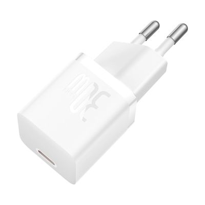 4. Baseus GaN5 USB-C 30W Wandladegerät mit Baseus Dynamic 3 USB-C 100W 1m Kabel – Weiß