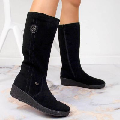 6. Rieker W R237 wasserdichte Nubukstiefel mit Schaffellfutter