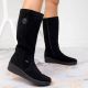 6. Rieker W R237 wasserdichte Nubukstiefel mit Schaffellfutter