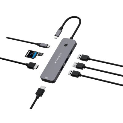 6. Verbatim CMH-08 USB Typ-C 5000 Mbit/s Silber