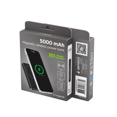 7. GEMBIRD Powerbank mit kabelloser Ladefunktion, 15 W, 5000 mAh, Schwarz