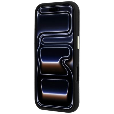 5. Guess Grained & Big Resin Logo Case für iPhone 18 Pro / 17 Pro - Schwarz
