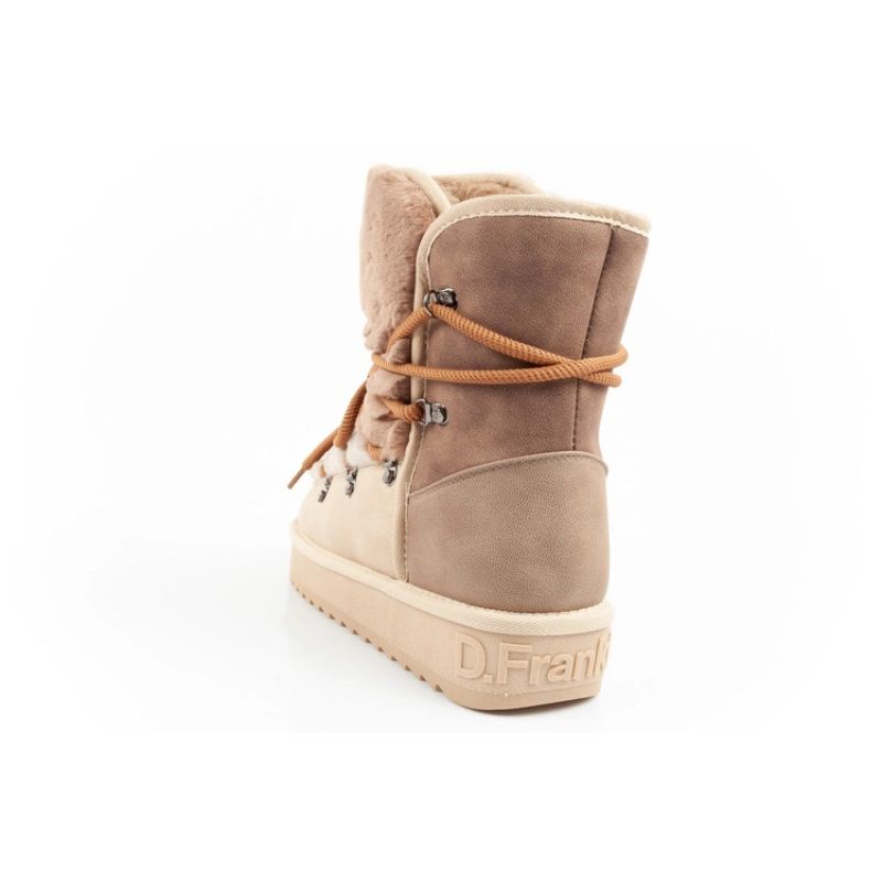 5. D.Franklin Damen Winter Schneestiefel, modisches Fellfutter, braun beige hoch