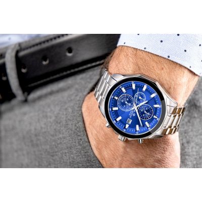 3. Giewont Chronograph Saphir Silber Blau Herrenuhr GW7290-B3