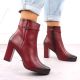 10. Damen-Stiefeletten mit Blockabsatz, warm gefüttert, rot M.Daszyński AF125-22