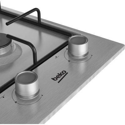 4. Beko HDCG 32220 FX Edelstahl Einbau-Gasherd 29 cm 2 Kochzonen