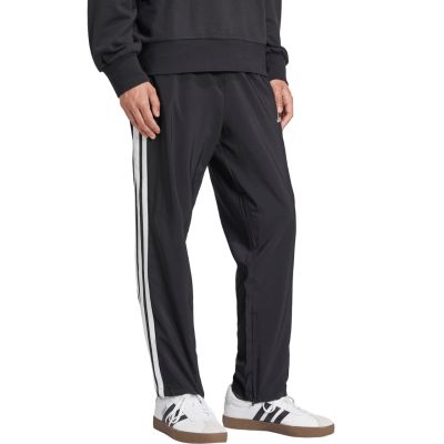 4. adidas Essentials 3-Streifen Stanford Hose mit offenem Saum für Herren, Schwarz JC8491