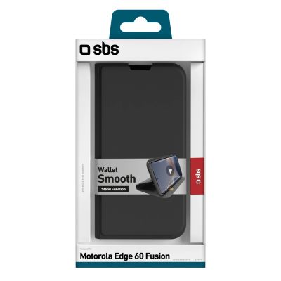 2. SBS Wallet Smooth Schutzhülle mit Klappe für Motorola Edge 60 Fusion – Schwarz