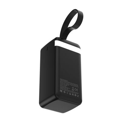 4. Powerbank Wozinsky W8-B 50000mAh 30W 2xUSB-A und 2xUSB-C und USB Micro mit Taschenlampe - schwarz