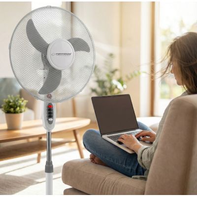 9. Esperanza Typhoon EHF002WE Standventilator (weiß, grau)