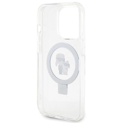 7. Karl Lagerfeld KLHMP15LHMRSKCH iPhone 15 Pro 6,1" weiß/weiß Hardcase Ringständer Karl&Choupette MagSafe