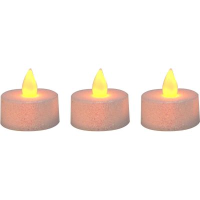 19. 3er-Set LED-Teelichter mit Glitzer
