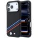 BMW M Quadrille Kevlar-Print, dreifarbige Linien & Metalllogo, MagSafe-Hülle für iPhone 18 Pro / 17 Pro – Schwarz