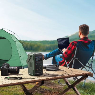 8. Powerbank Joyroom JR-PBF10 75000mAh 100W 3x USB-C 3x USB-A mit faltbarer Taschenlampe und Griff - Grün