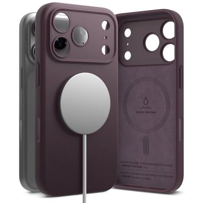 Ringke Silikon-MagSafe-Hülle für iPhone 18 Pro – Dunkelkirsche