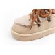 6. D.Franklin Damen Winter Schneestiefel, modisches Fellfutter, braun beige hoch