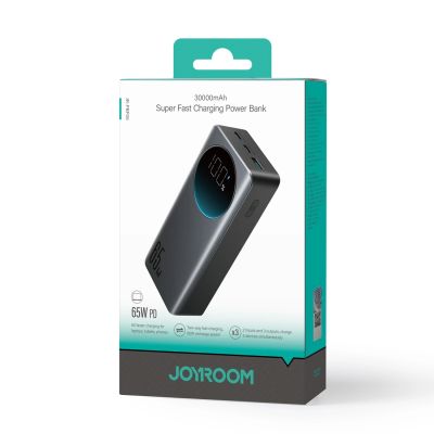 7. Joyroom JR-PBF05 Pro 30000mAh 65W Powerbank mit Digitalanzeige, 2x USB-C, 1x USB-A - Schwarz