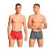 Puma Herren-Boxershorts, 2er-Pack, rot-grau, bequeme Baumwolle