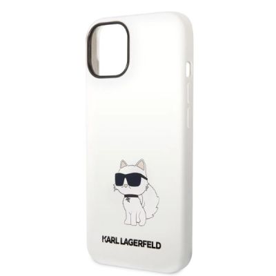6. Karl Lagerfeld Choupette-Silikonhülle für iPhone 14 Plus – Weiß
