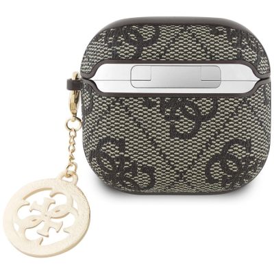 2. Guess 4G Strass Charm Case für AirPods 4 - Braun