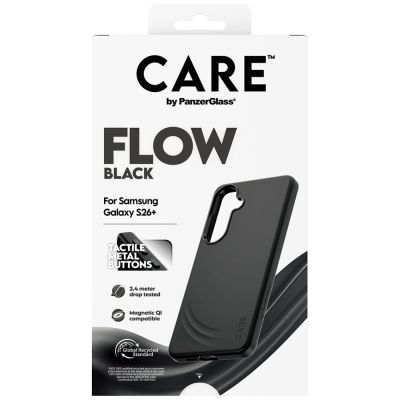 3. CARE by PanzerGlass Flow Schwarze Qi-Hülle für Samsung Galaxy S26+ - Schwarz