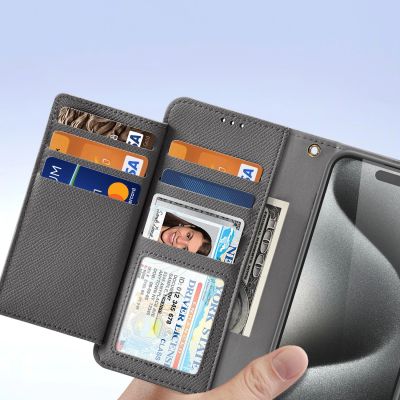 8. Dux Ducis Lawa Lederhülle für iPhone 15 Pro - Grau