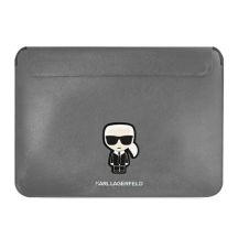 Karl Lagerfeld Saffiano Ikonik Karl Tasche für einen 13-14" Laptop – Silber