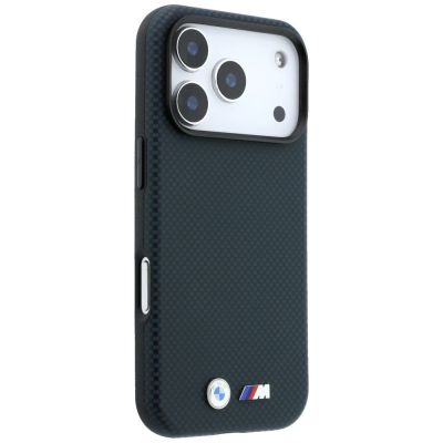 4. BMW M Quadrille Kevlar Metal Logo MagSafe Hülle für iPhone 18 Pro Max / 17 Pro Max – marineblau