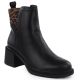 Schwarze Leder-Ankle-Boots mit Blockabsatz, Vinceza 26-66855